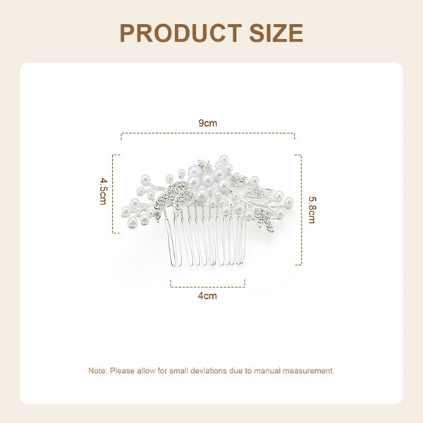 Livingandhome floral hair comb with pearls and leaves (British brand)