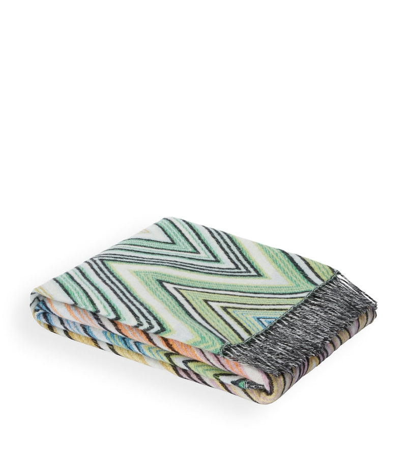 Missoni Home Plume throw wool-blend 130cm x 190cm, imported from the UK