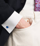Babette Wasserman rhodium-plated catseye twist square cufflinks (British brand)