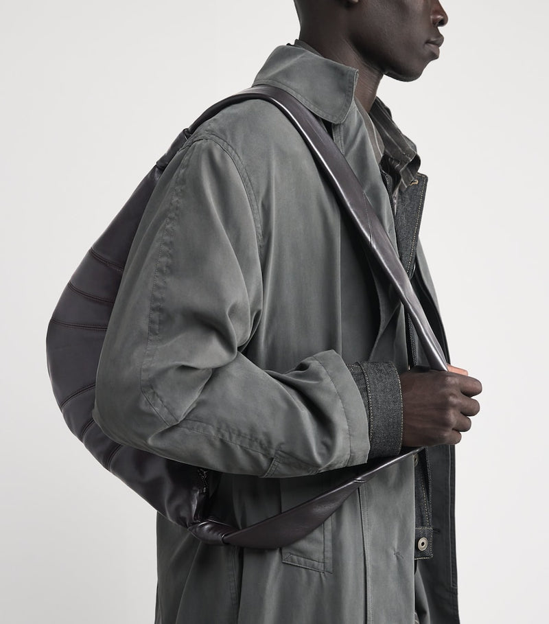 Lemaire medium grained leather croissant shoulder bag (British brand)