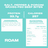 ROAM salt and pepper grass-fed beef bites 70g sharing bag (British brand)