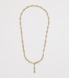 Azlee yellow gold chain necklace large motif, imported from the UK