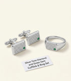 Cartier Panthère earrings white gold diamonds emerald (British brand)