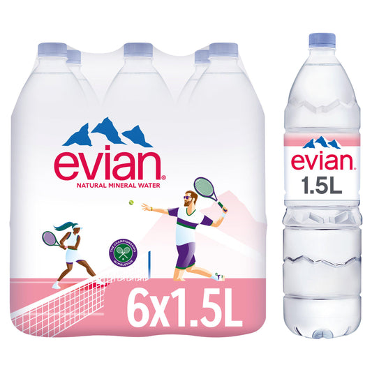 Evian Natural Bottled Mineral Still Water 6x1.5L