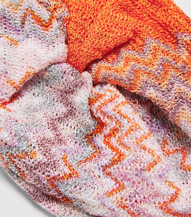 Missoni knot-front zigzag turban accessory, imported from the UK