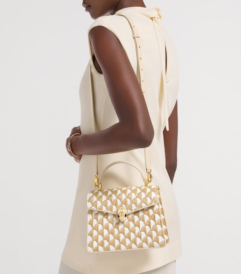 Bvlgari Serpenti Forever top-handle bag medium Calla raffia - British product