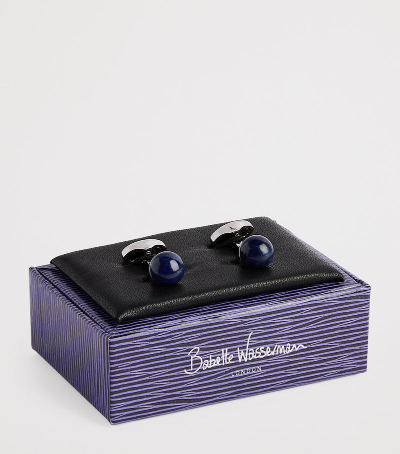 Babette Wasserman sodalite power orb cufflinks 2cm (British brand)