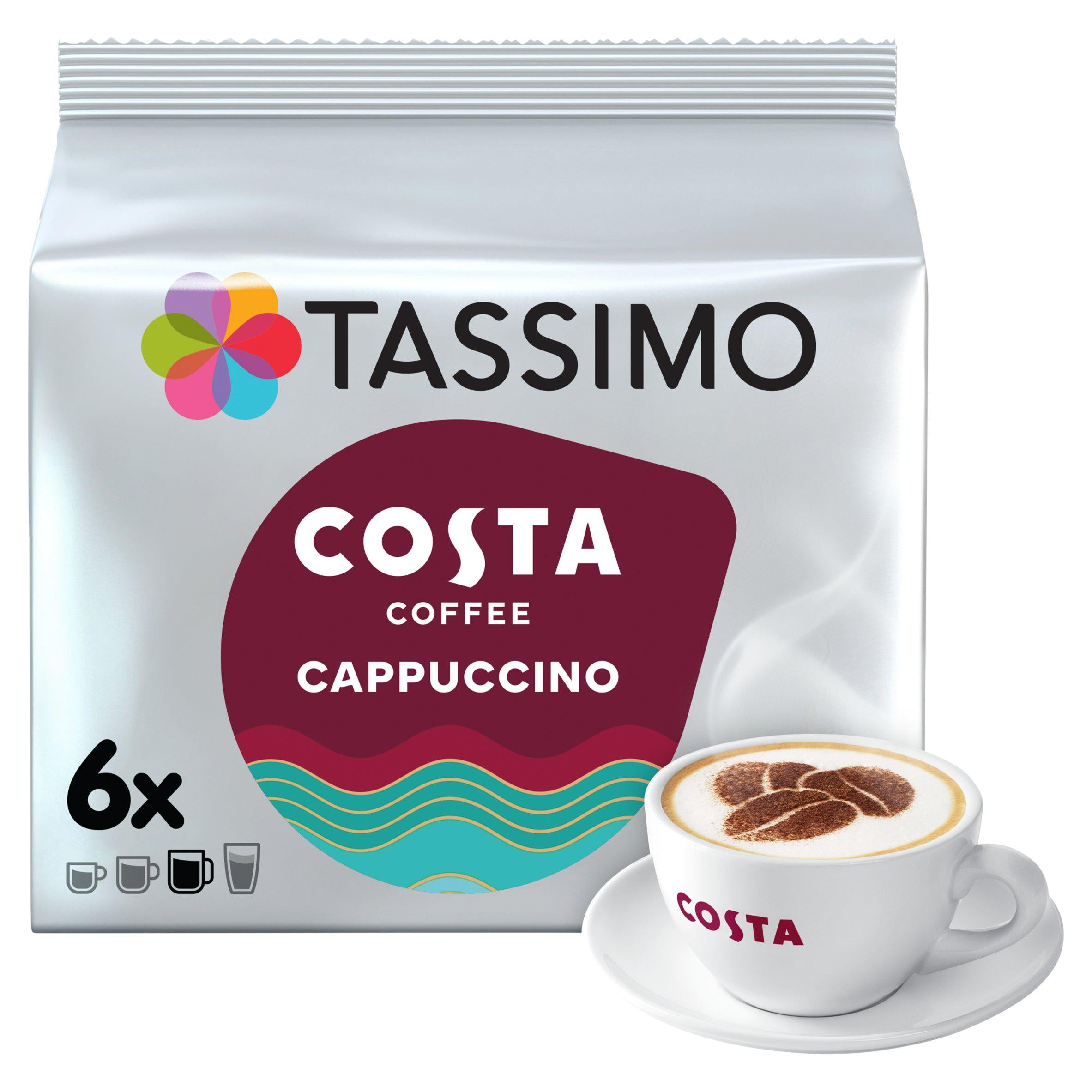 Tassimo Costa Cappuccino Coffee Pods x6 All coffee machine pods Sainsburys