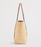 Valentino Garavani Large Straw Rockstud Tote bag, imported from the UK