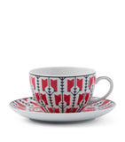 Prada porcelain cappuccino cup and saucer set, imported from the UK