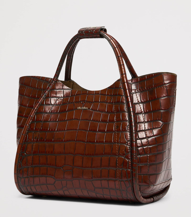 Max Mara small croc-embossed leather Marine top-handle bag (British brand)