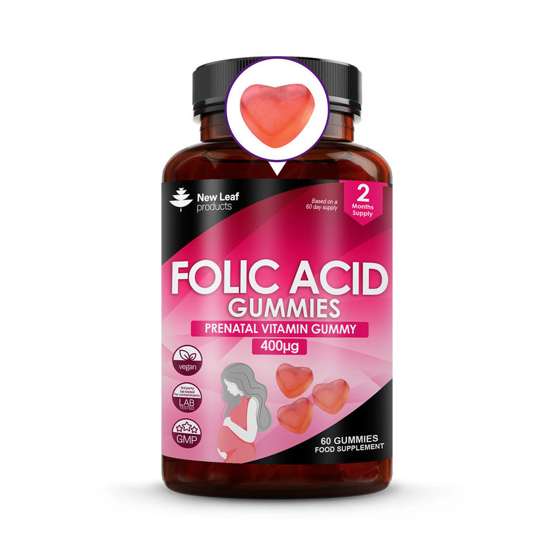 New Leaf Products folic acid prenatal gummies 60 count (British brand)