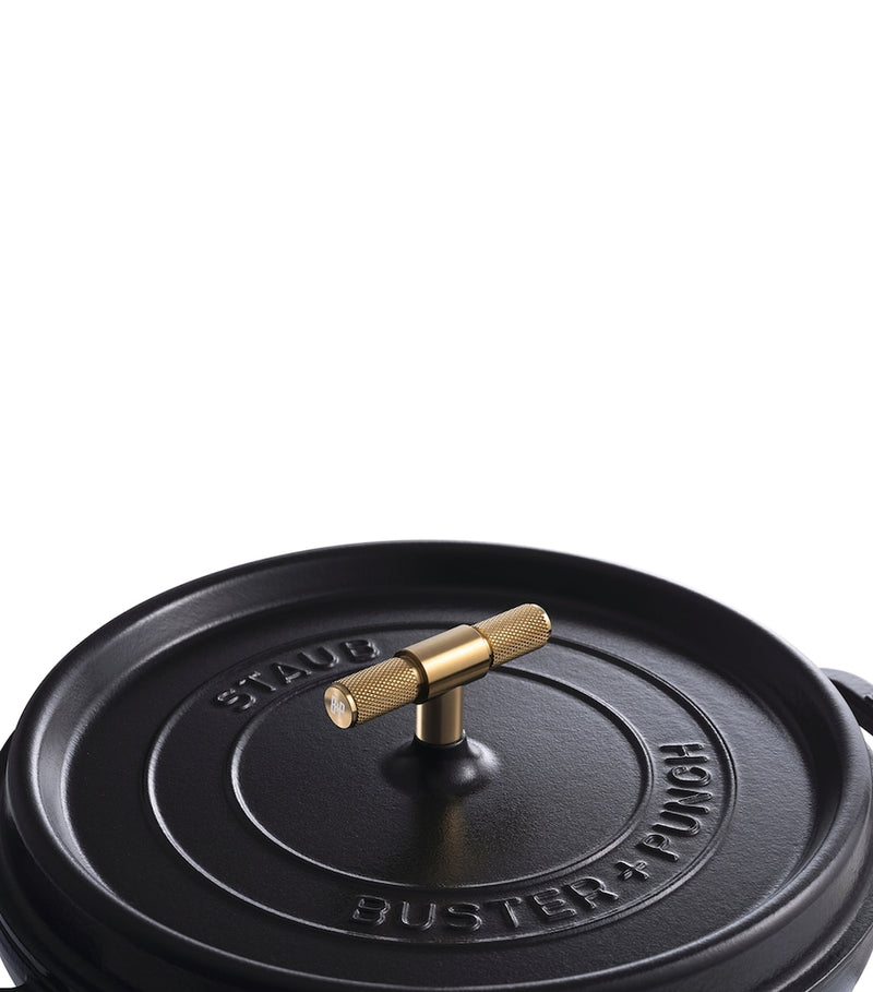 Staub cocotte with brass knob 28cm, UK version
