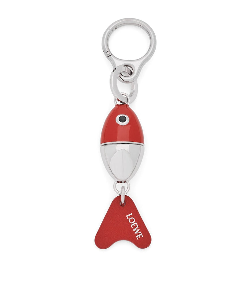 LOEWE fishing lure charm brass and calfskin leather H14.5cm - British product