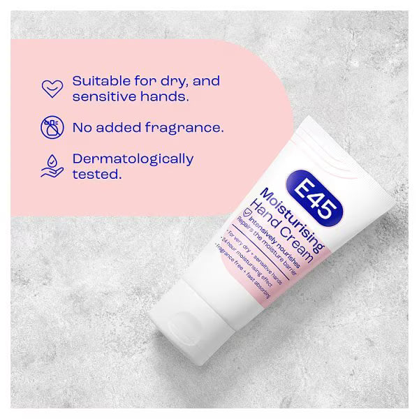 E45 Daily Hand Cream Nourishing Moisturiser For Sensitive Skin 50ml - British product
