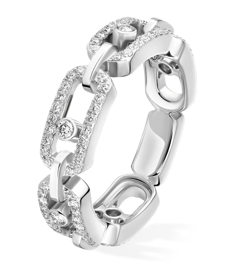 Messika Move Link white gold and diamond ring - British product
