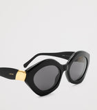 LOEWE acetate coil cat eye sunglasses with gold details (British brand)