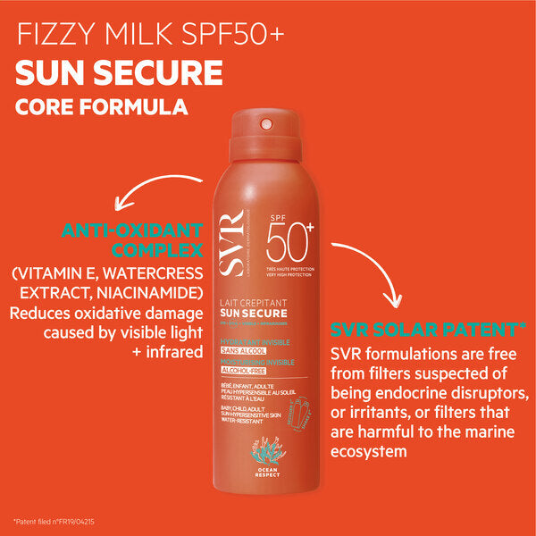 SVR sun cream fizzy milk SPF 50+ 200ml (British brand)
