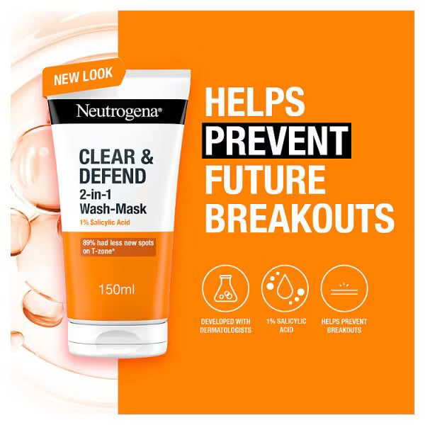 Neutrogena Clear Defend Face Wash 150ml, imported from the UK