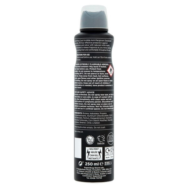 Supedrug Mens 48hr APD Cool 250ml GOODS Superdrug