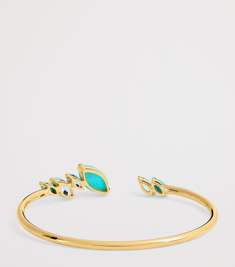 Emily P. Wheeler gold topaz turquoise cuff, imported from the UK