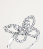 Graff diamond butterfly ring in white gold, imported from the UK