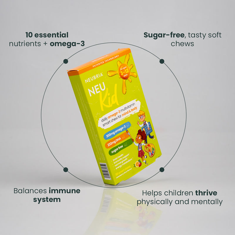 Neubria Neu Kid Multivitamin Omega-3 Strawberry 30 imported from the UK