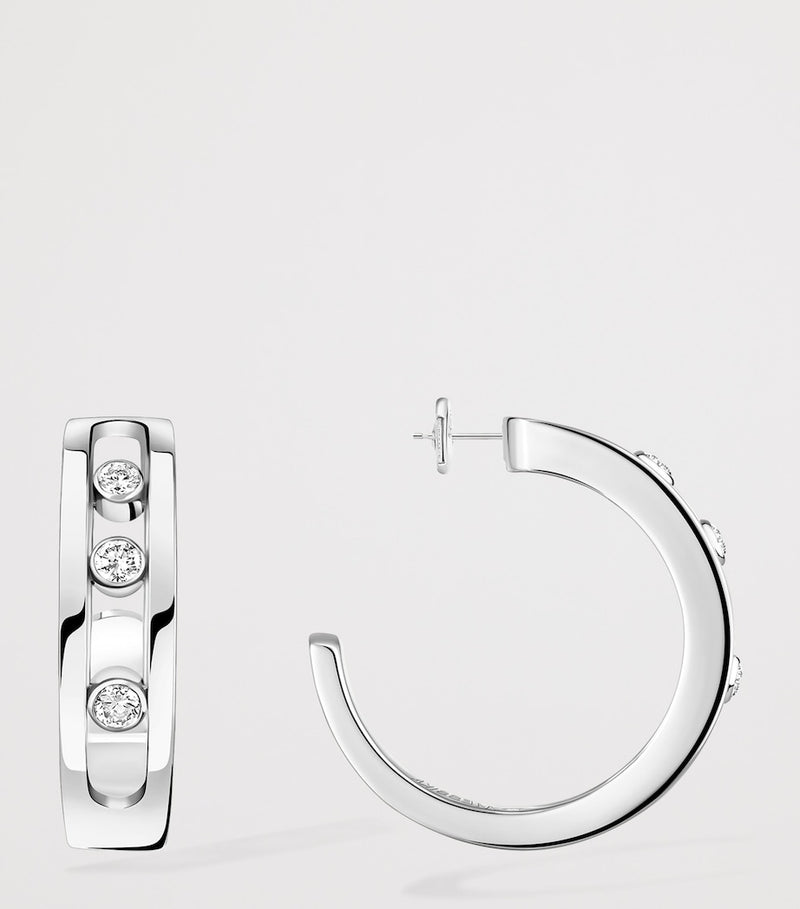 Messika Move Classique white gold hoop earrings 0.09ct (British brand)