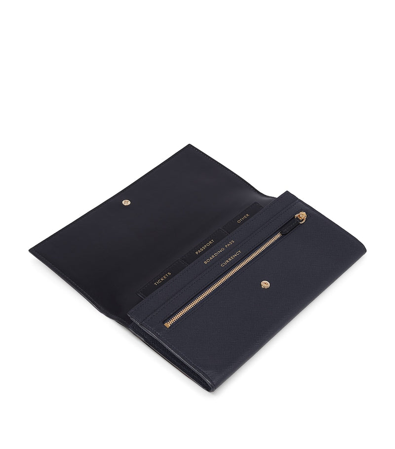 Smythson Leather Marshall Travel Wallet (British brand)