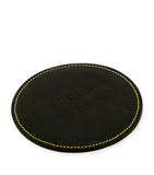 Acqua di Parma leather candle base with yellow stitching, imported from the UK