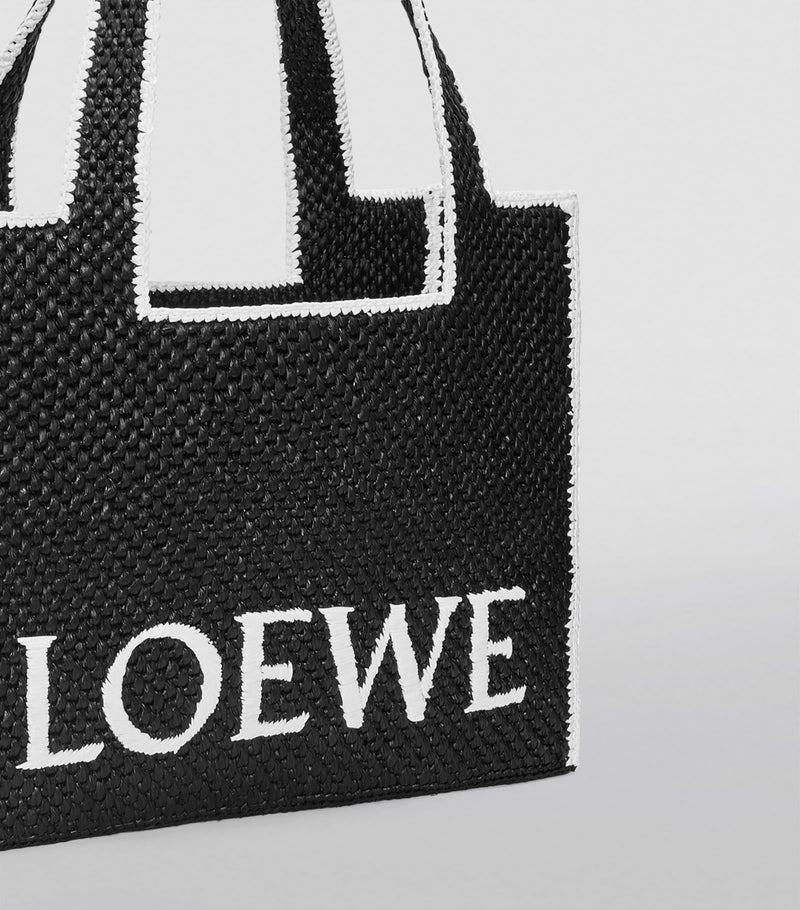 LOEWE Font woven raffia tote bag large (British brand)
