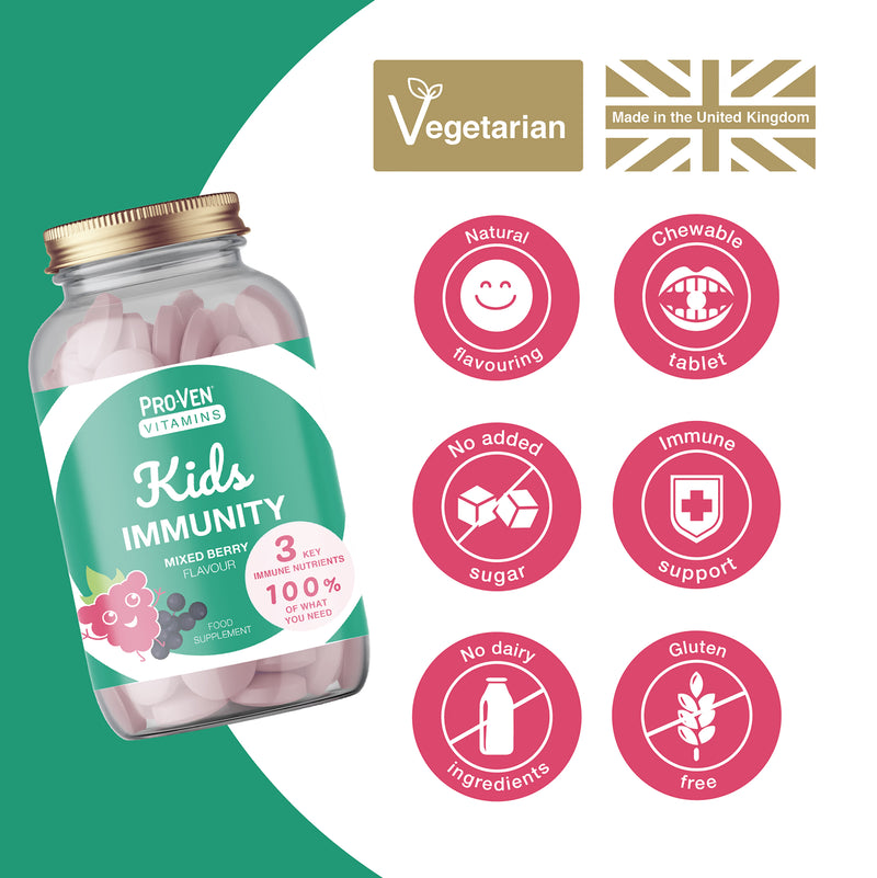 Pro-Ven Kids Immunity berry chewable tablets 60, imported from the UK