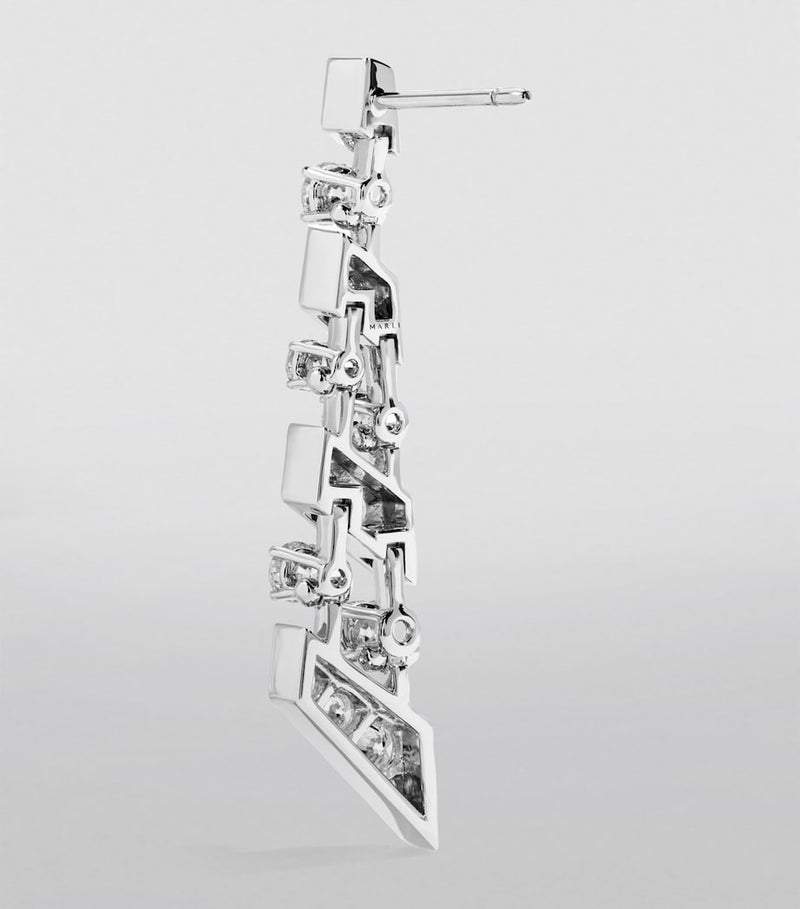 Marli New York drop earrings 18kt white gold diamonds, UK version