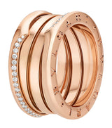 Harrods Bvlgari B.zero1 Three-Band Rose Gold and Diamond Ring- Buy online at McGrocer