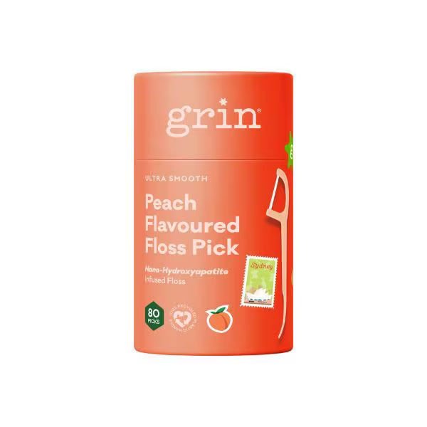 Grin Ultra Smooth Peach Floss Picks 80pk, UK version