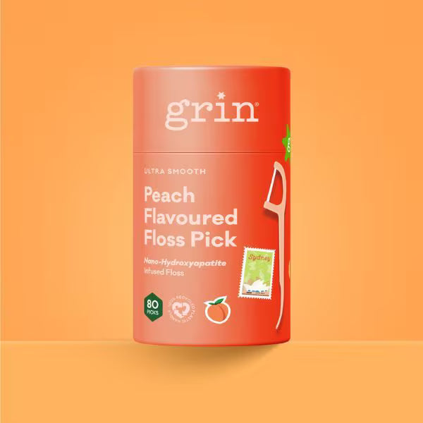 Grin Ultra Smooth Peach Floss Picks 80pk, UK version