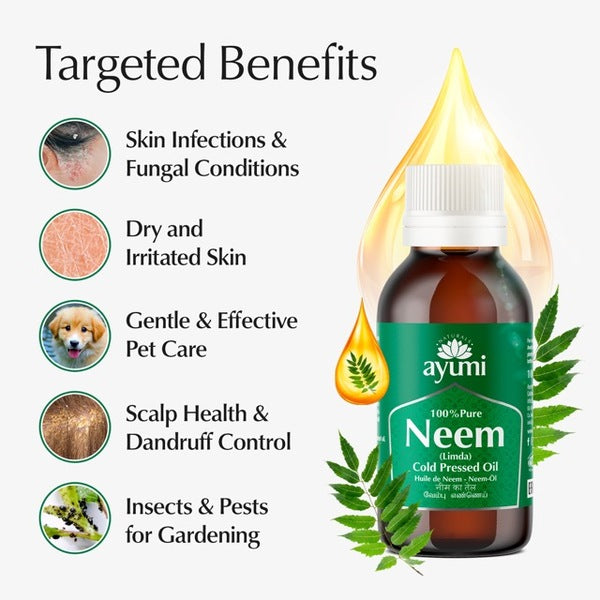 Ayumi Pure Neem Oil 100ml Bottle Essential Oil - British product