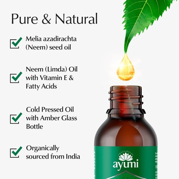 Ayumi Pure Neem Oil 100ml Bottle Essential Oil - British product