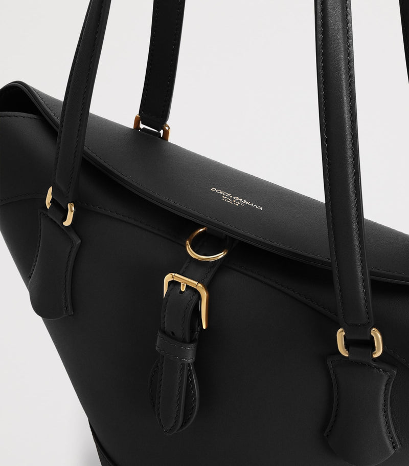 Dolce&Gabbana Capri leather shoulder bag with gold hardware (British brand)