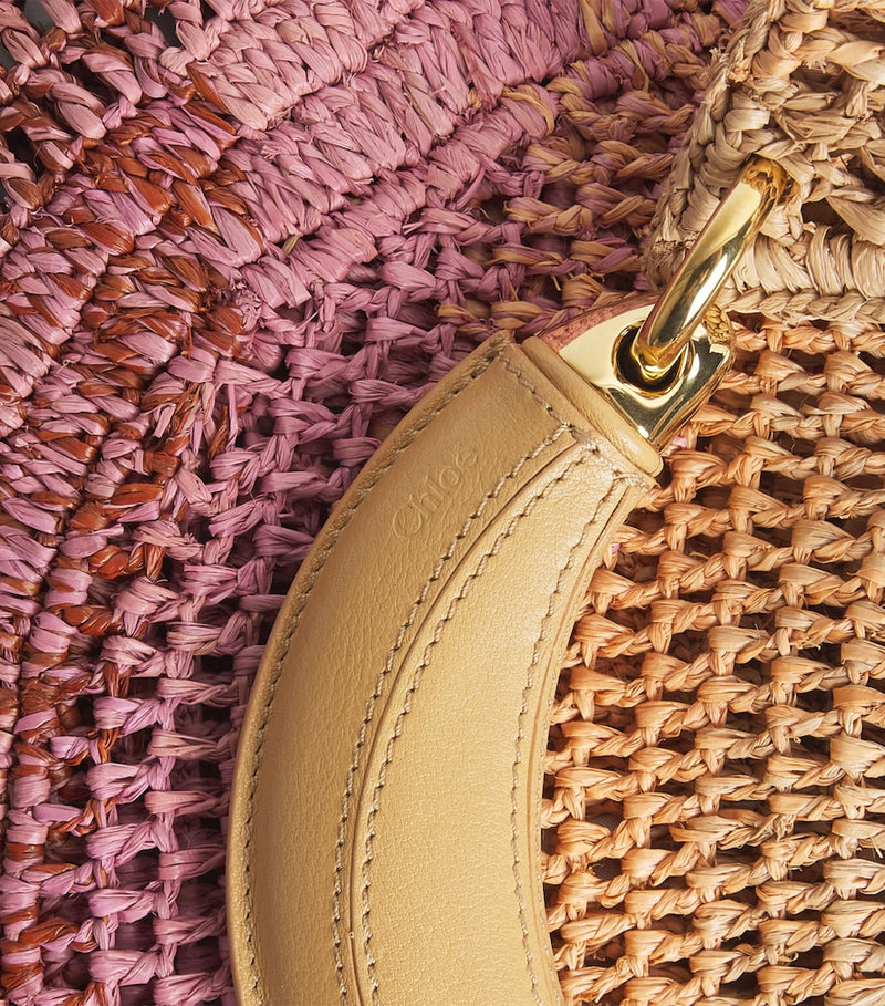 Chloé Raffia Gradient Summer Banana shoulder bag H21.5x36cm, imported from the UK