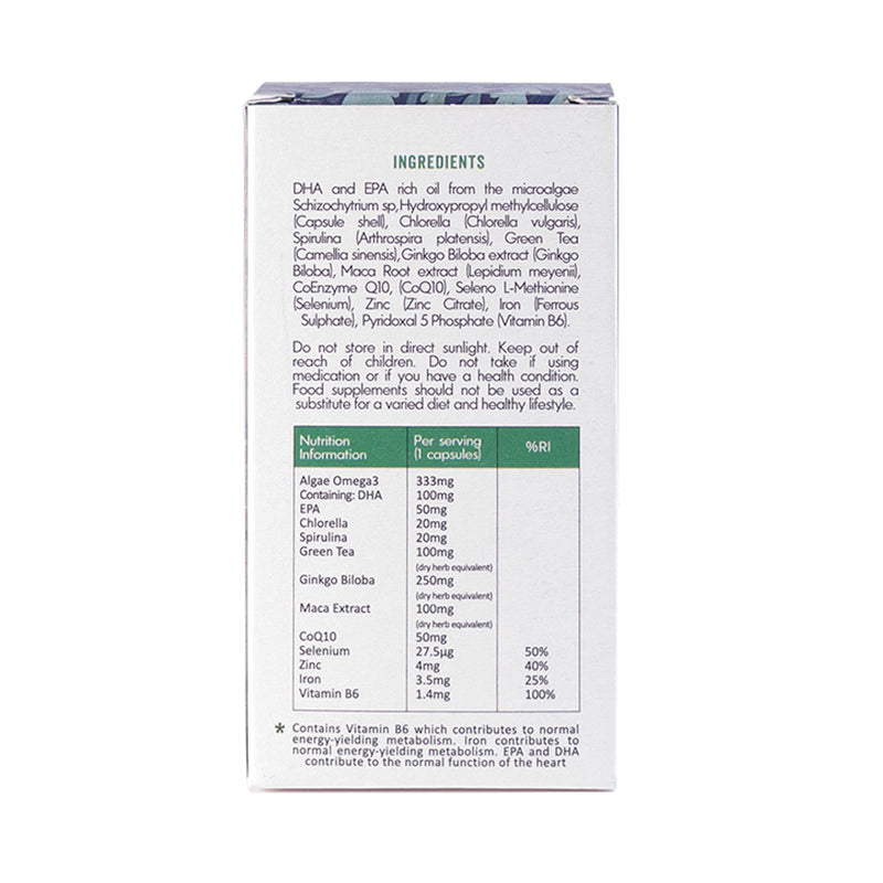 Grass & Co BOOST Sea Greens omega-3 supplement 30 capsules, UK version