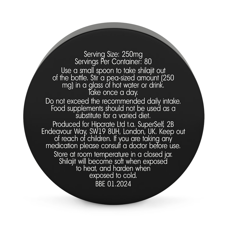 SuperSelf pure shilajit resin 20g, imported from the UK