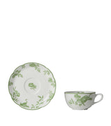 Harrods Bernardaud Albertine Green Porcelain Tea Cup and Saucer- Buy online at McGrocer