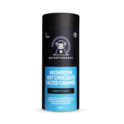 Holland & Barrett Quirky Monkey Salted Caramel Mushroom Hot Chocolate Drink Mix 150g- Buy online at McGrocer