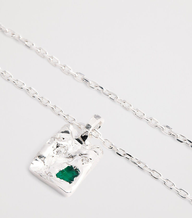The Ouze sterling silver and emerald necklace (British brand)