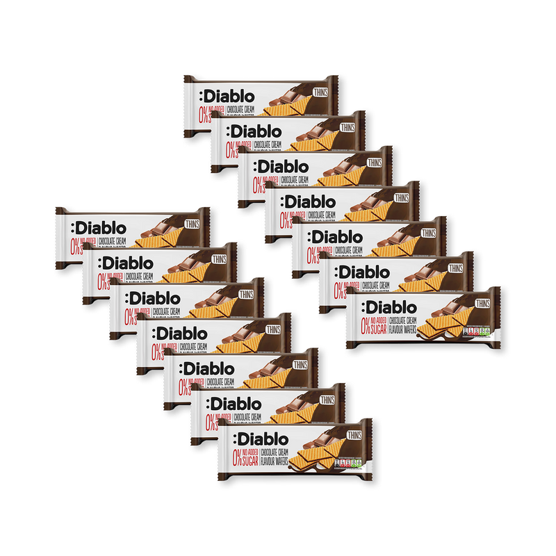 Diablo chocolate cream wafer thins no added sugar 150g (British brand)