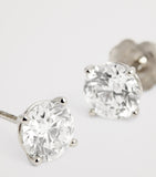 Harrods white gold diamond stud earrings 1.50ct (British brand)