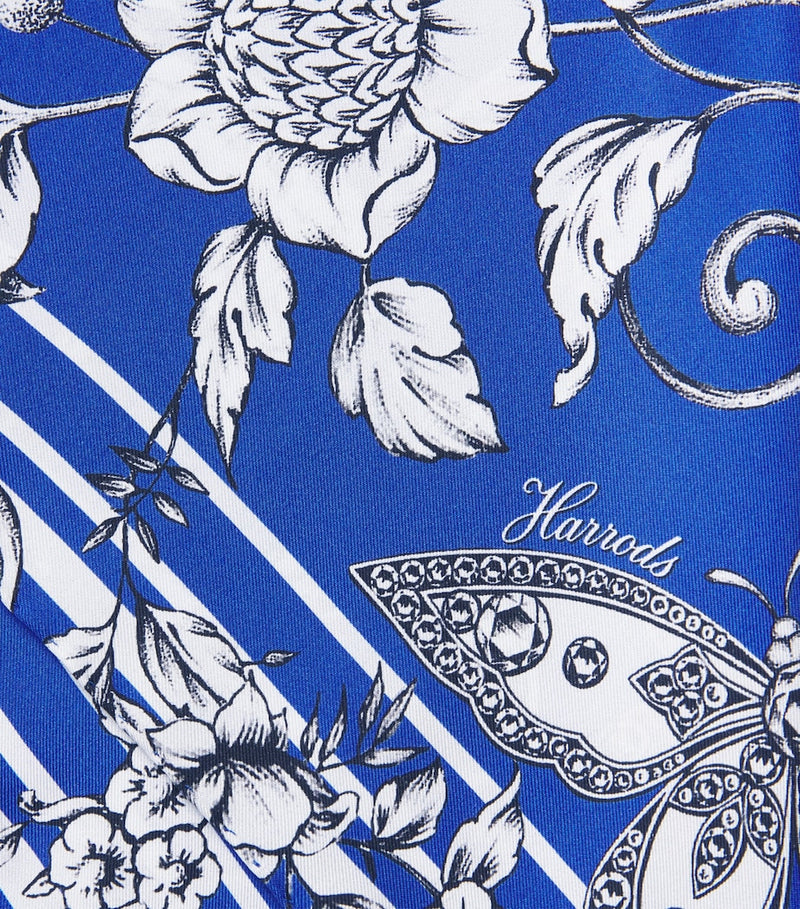 Harrods silk scarf gilded butterfly print 47cm square (British brand)
