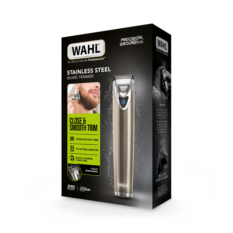 Wahl stainless steel beard trimmer cordless, UK version