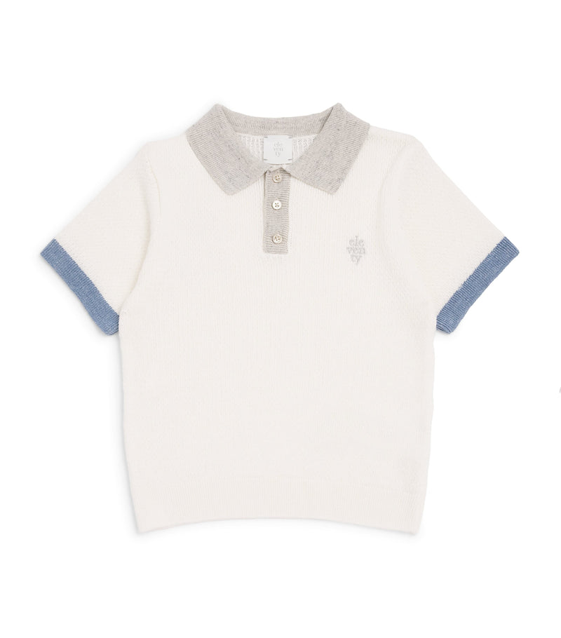Eleventy kids' linen-cotton polo sweater 2-16 years - British product